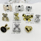 2PCS Bling Rhinestone Bear Shoelace Charms ABS Heart Bowtie Shoe Lace Decorations Accessories DIY Golden Shoe Clips Fit Sneakers