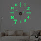 3D Luminous Wall Clock Frameless Acrylic DIY Digital Clock Wall Stickers Mute Clock for Living Room Bedroom Office Wall Decor