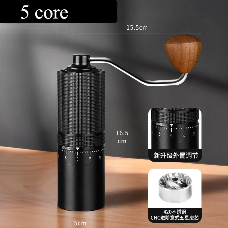 Manual Coffee Grinder External  Adjustable Grinder Stainless Steel Cone Burr Hand Coffee Mill Travel Camping Kitchen Office Use