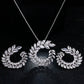 LXOEN Marquise Cut Flower Zirconia Crystal Long Drop Earrings for Women Shiny Leaf CZ Stone Bridal Wedding Jewelry