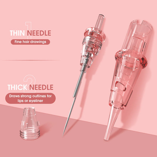 Popu Pinki Disposable Sterilized Cartridge Tattoo Needles Suit for Make-up Eyebrows Eyeliner Lips Tattoo Needles 20pcs/Lot