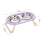 Cat Double Bowl With Stand Non-Slip 2-in-1 Dog Food Bowl Large Capacity Portable Pet Food Container Pet Supplies