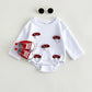 Infant Baby Triangle Bubble Romper Boys Girls Baby Autumn Sweatshirt Bodysuit Cartoon Duck/Mushroom Cute Newborn Clothes
