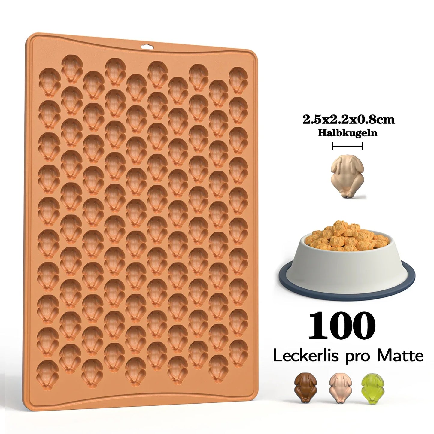 Creative Gingerbread Man Biscuit Mold 100 Hole Silicone Baking Biscuit Mold Mini Pet Dog Snack Biscuit DIY Chocolate Mold