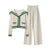 New In Spring Women's 2 Pieces Set Sweet Preppy Style Sweater Cardigan Long Sleeve Crop Top Wide Leg Pants Casual Lady's Outfits