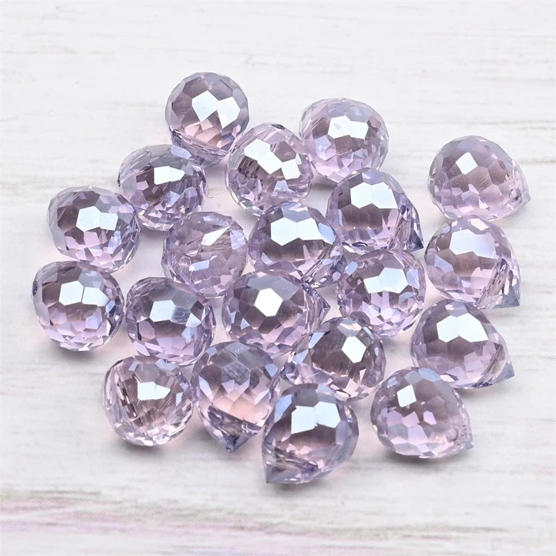 Austria Pear Shape Crystal Faceted Beads 10Mm Assorted Glass Spacer Chandelier Beads for Wedding Diy Necklace Bracelet Earring