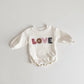 Baby Autumn Clothes 2025 Newborn Infant Baby Boy Girl Romper Cute LOVE Embroidery Soft Cotton Jumpsuit Spring Baby Clothes
