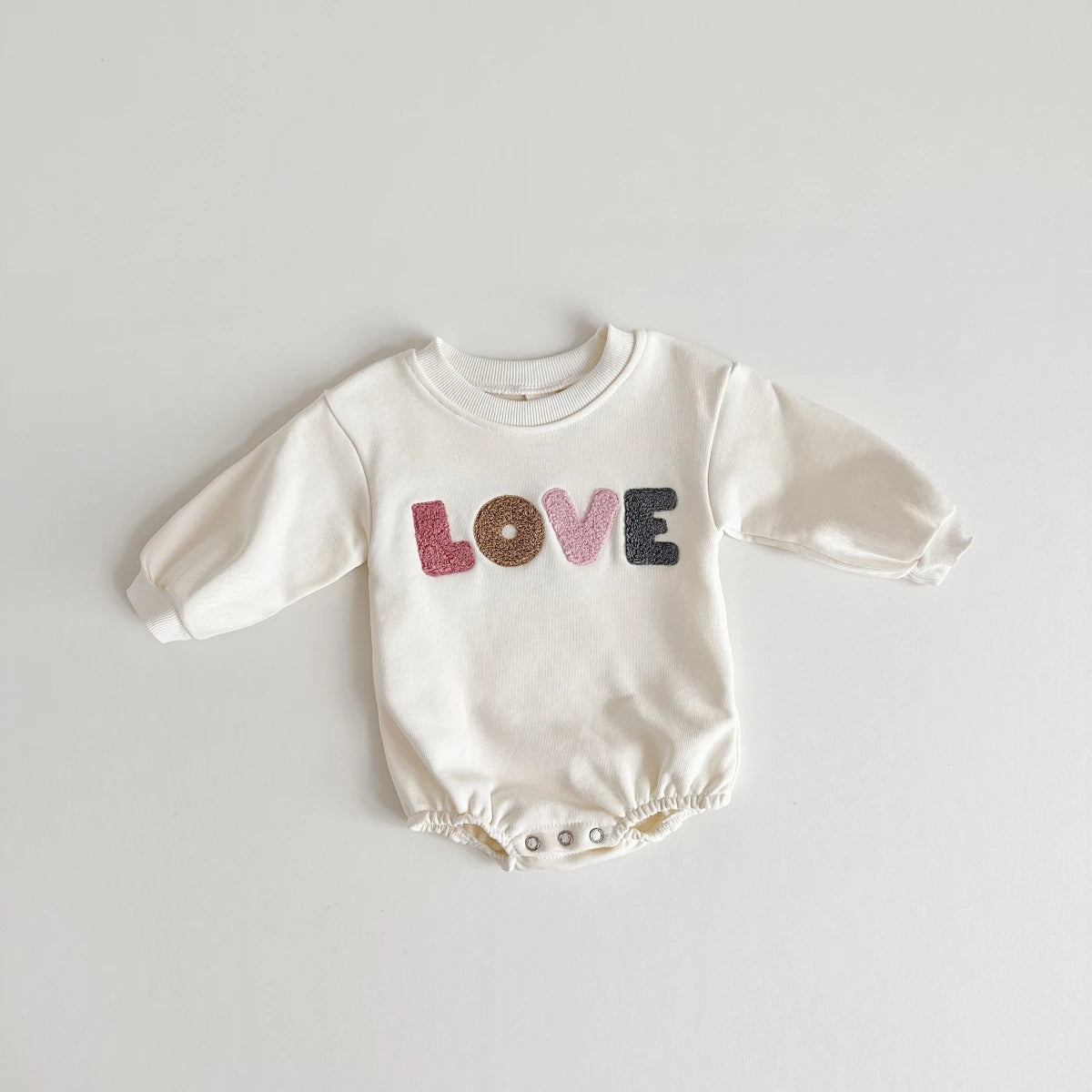 Baby Autumn Clothes 2025 Newborn Infant Baby Boy Girl Romper Cute LOVE Embroidery Soft Cotton Jumpsuit Spring Baby Clothes