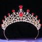 DIEZI Baroque Princess Queen Bridal Crown Purple Crystal Tiara For Women Wedding Vintage Crown Hair Dress Accessories Jewelry