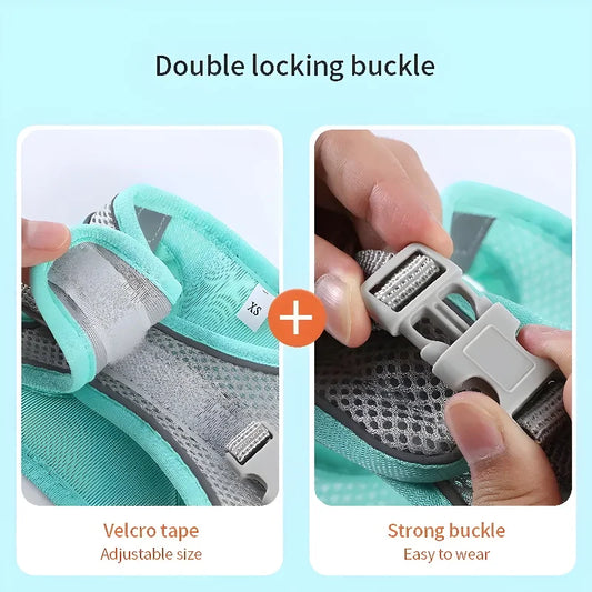 Pet dog Harness Leash Set for Small Dogs Adjustable Puppy Harness Vest French Bulldog Chihuahua dog harness and leash set  puppy