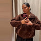 Stand Collar Long Sleeve Zipper Coat Women Elegant Pocket Ruched Loose Fitting Bomber Jacket Fashionable Ladies Autumn Outerwear