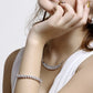 100% Solid Silver 925 Lab Diamonds Simulated Moissanite Bracelets for Women Girls Wedding Cocktail Party Fine Jewelry
