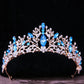 DIEZI Baroque Princess Queen Bridal Crown Purple Crystal Tiara For Women Wedding Vintage Crown Hair Dress Accessories Jewelry