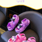 Sandals Girls Anime Kuromi Open Peep Toe Shoes Girly Summer Cute Cartoon Babys Purple Pink Slipper Kid Size 21-36