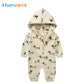 Cartoon Print Baby Girl Romper Long Sleeve Hooded Zipper Newborn Clothes Boys Rompers Spring & Autumn Baby Clothing 3-24 Months