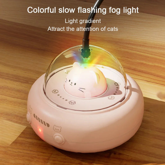 Smart Teaser Cat Toy Electric UFO Cat Teaser Stick With Bell Training Pet Toys Replaceable Feather Interactive Cat Supplies