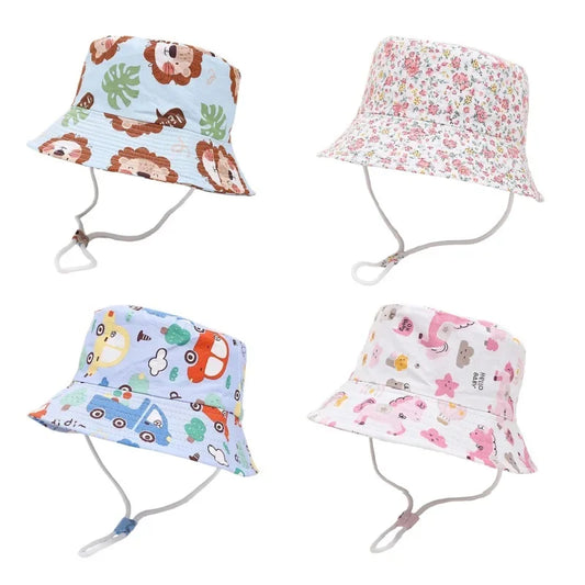 New Panama Summer Baby Sun Hat for Girls and Boys Beach Sun Cap Outdoor Children Bucket Hat Cartoon Autumn Kids Fisherman's Cap
