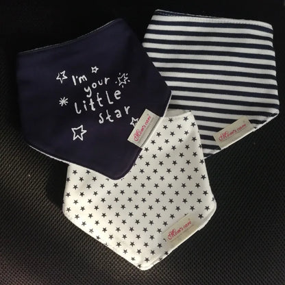 3pcs Per Lot  Baby Bibs Bandana Set Cotton Multi-Style Triangle Cartoon Babadores Para Bebe Infant Boys Girls Saliva Towel KF025