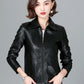 New Women Sheepskin Jacket Spring Autumn 2025 Fashion Casual Long Sleeve Short Zipper Leather Coat Loose Split Leather Outerwear