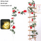 200cm Rose Artificial Flowers Vine LED String Lights For Wedding Garland Home Decor Fake Rose Rattan Hanging Wall Arch Ornament