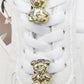 2PCS Bling Rhinestone Bear Shoelace Charms ABS Heart Bowtie Shoe Lace Decorations Accessories DIY Golden Shoe Clips Fit Sneakers