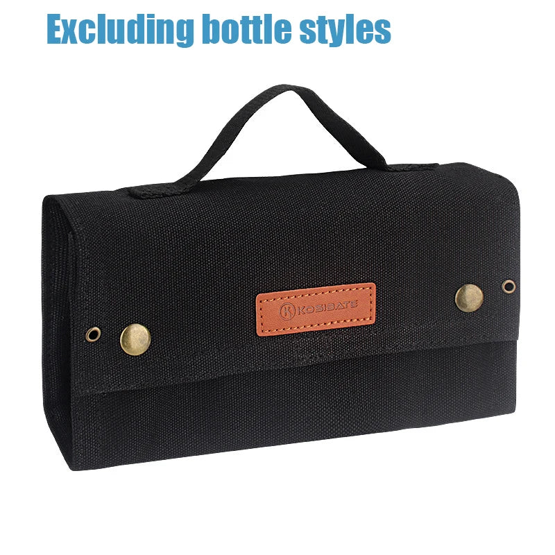 Portable Camping Seasoning Spices Bottle Tableware Leather Storage Bag Portable Kit For BBQ Picnic Kitchen