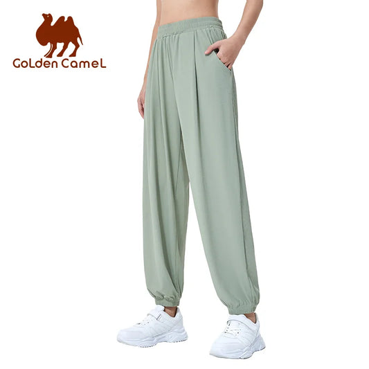 GOLDEN CAMEL Outdoor Hiking Pants Sun Protection Sport Running Trousers Quick-dry Thin Ice Feeling Pant for Women 2023 Summer Ne