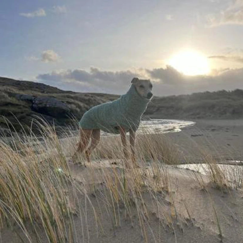 Winter Fleece Sweater for Little Greyhound High-Neck Short Warm Sleeves Sweatshirt For Whipbit Dogs Poodle Yorkshire Clothes