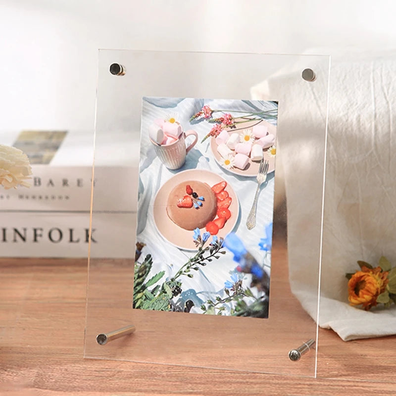 Transparent Acrylic Frames Photos Picture Frame Magnetic Double Sided Photo Frame Kpop Photocard Holder Album Poster Tag Display