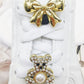 2PCS Bling Rhinestone Bear Shoelace Charms ABS Heart Bowtie Shoe Lace Decorations Accessories DIY Golden Shoe Clips Fit Sneakers