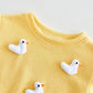 Infant Baby Triangle Bubble Romper Boys Girls Baby Autumn Sweatshirt Bodysuit Cartoon Duck/Mushroom Cute Newborn Clothes
