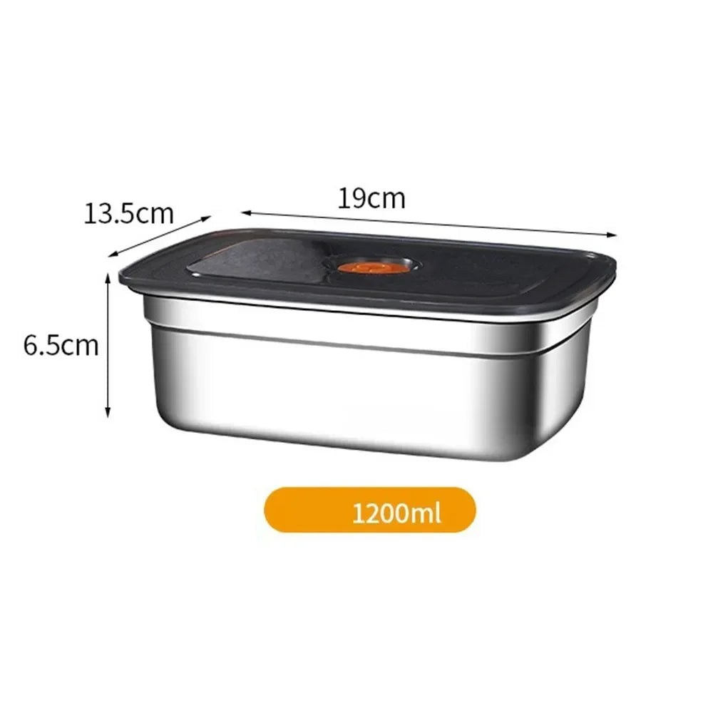 Stainless Steel Camping Lunch Box Leak-proof Sealed Bento Box Microwave Suitable Large Capacity Refrigerator Freezer Storage Box
