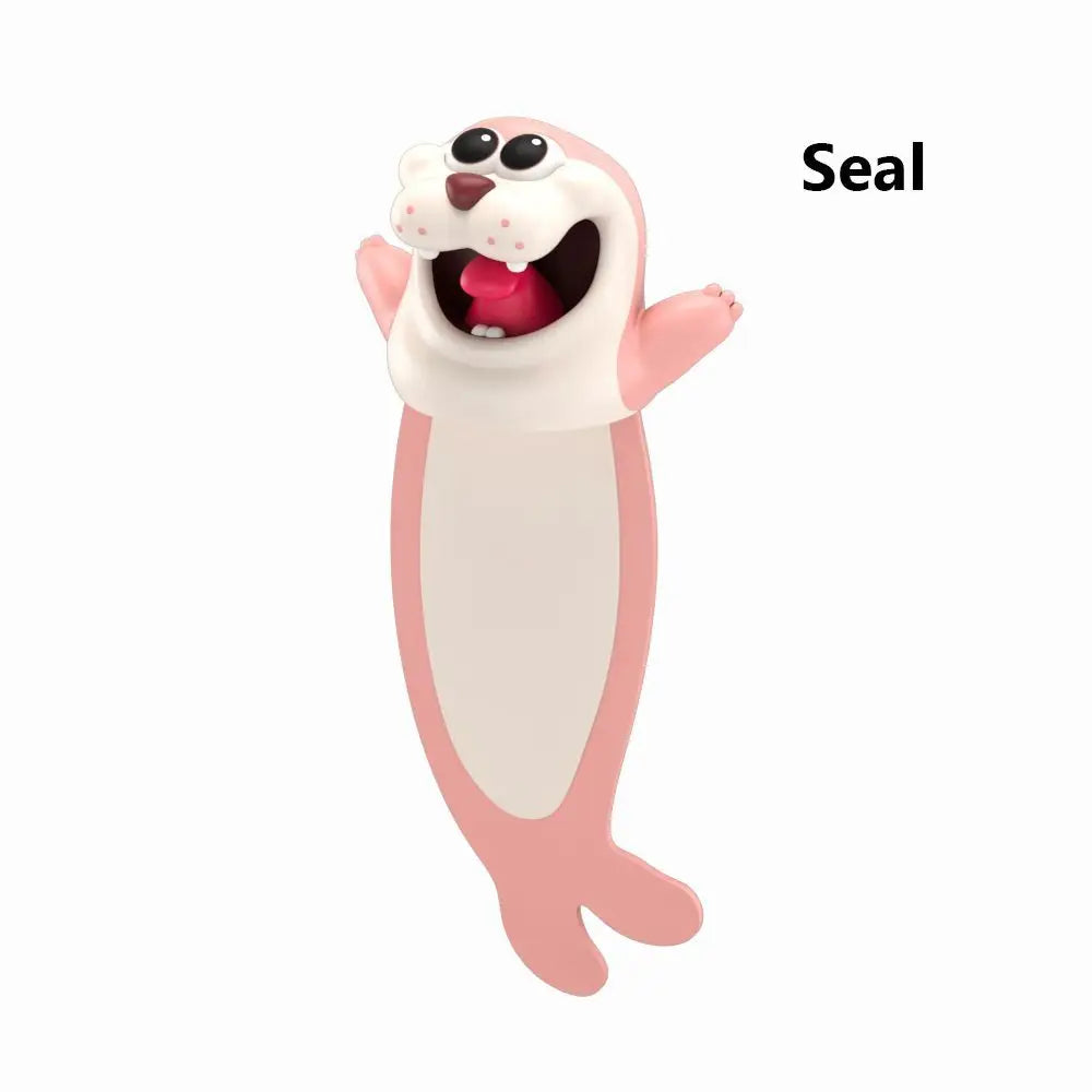 3D Stereo Cartoon Marker Animal Bookmarks Ocean Series Seal Octopus Cat Panda And Shiba Inu Creative Stationery Children Gift