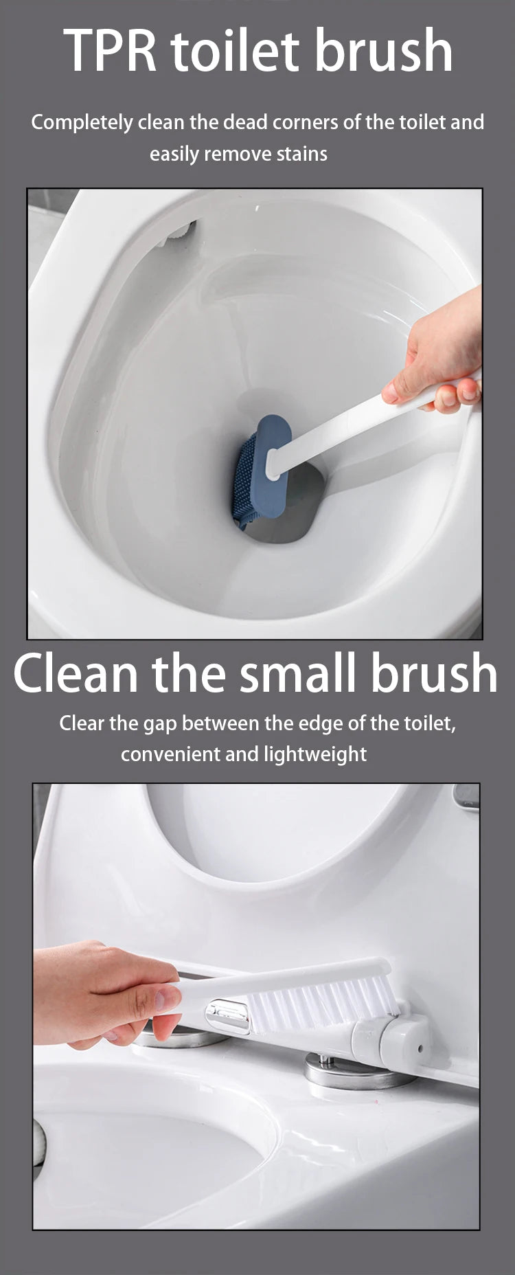 Wall Hanging Toilet Brush Toilet Bowl 2 Cleaning Brushes Silicone Toilet Brush with Holder For Floor Bathroom Accessories Sets