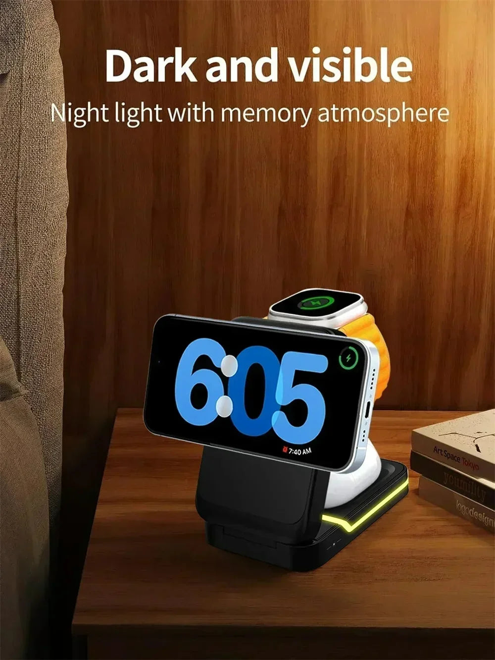 3in1 Magnetic Wireless Charger Station 30W Fast Charging for iPhone 16 15 14 Pro Max iWatch AirPods Phone Adapter Stand