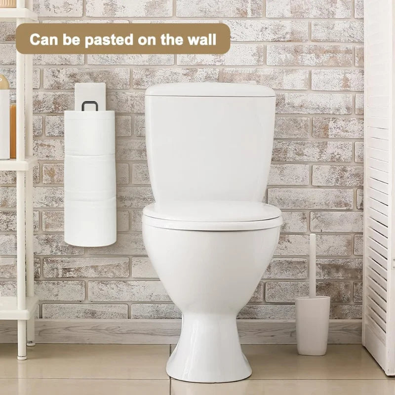 1pc Hanging Toilet Paper Holder with Patch, Bathroom Paper Towel Holder, No Drilling Wall Mount, for Kitchen and Bathroom