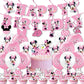 Minnie Mouse Birthday Party Decorate Girls Disposable Tableware Balloon Cups Plates Tablecloth Balloon Baby Shower Party Supply