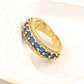 Nidin Light Luxury Cubic Zirconia Open Adjustable Rings For Women Fashion 5 Colors Gold Plated Finger Statement  Jewelry Gift