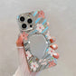 Luxury Flower Make Up Mirror Phone Case For iPhone 13 11 15 14 16 Pro Max 12 16promax 15promax 14promax Shockproof Funda Cover