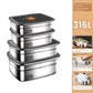 Stainless Steel Camping Lunch Box Leak-proof Sealed Bento Box Microwave Suitable Large Capacity Refrigerator Freezer Storage Box