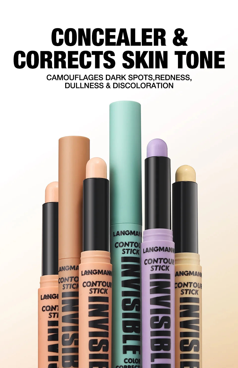6 Colors Concealer Stick Face Primer Base Makeup Covering Facial Blemishes Contour Cosmetics Red Green Concealer Cream Stick