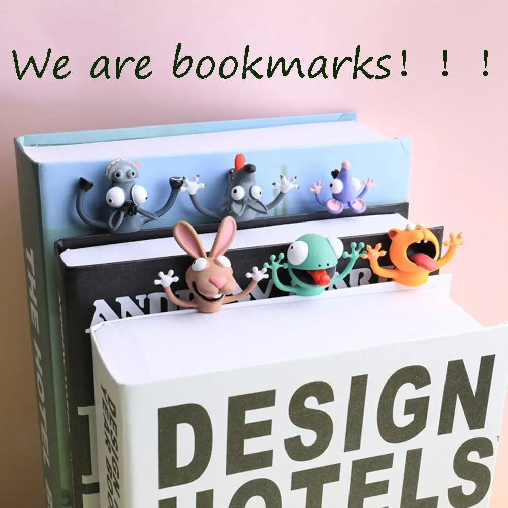 3D Stereo Cartoon Marker Animal Bookmarks Ocean Series Seal Octopus Cat Panda And Shiba Inu Creative Stationery Children Gift