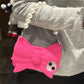 Cute 3D Pink Bowknot Handbag Silicone Phone Case For iPhone 14 13 12 Pro Max 15 Lovely Girl Shockproof Soft Cover