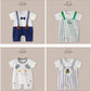Baby Boys Thin Rompers Baby Girls Short Sleeve Bodysuit Newborn Infants Jumpsuit for Summer New Korean Style Costume