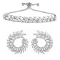 LXOEN Marquise Cut Flower Zirconia Crystal Long Drop Earrings for Women Shiny Leaf CZ Stone Bridal Wedding Jewelry