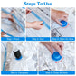 1-15pc Universal Vacuum Storage Bag with Cordless Electric Pump,Rechargeable Wireless Pump for Bags,Space Saver Travel Organizer