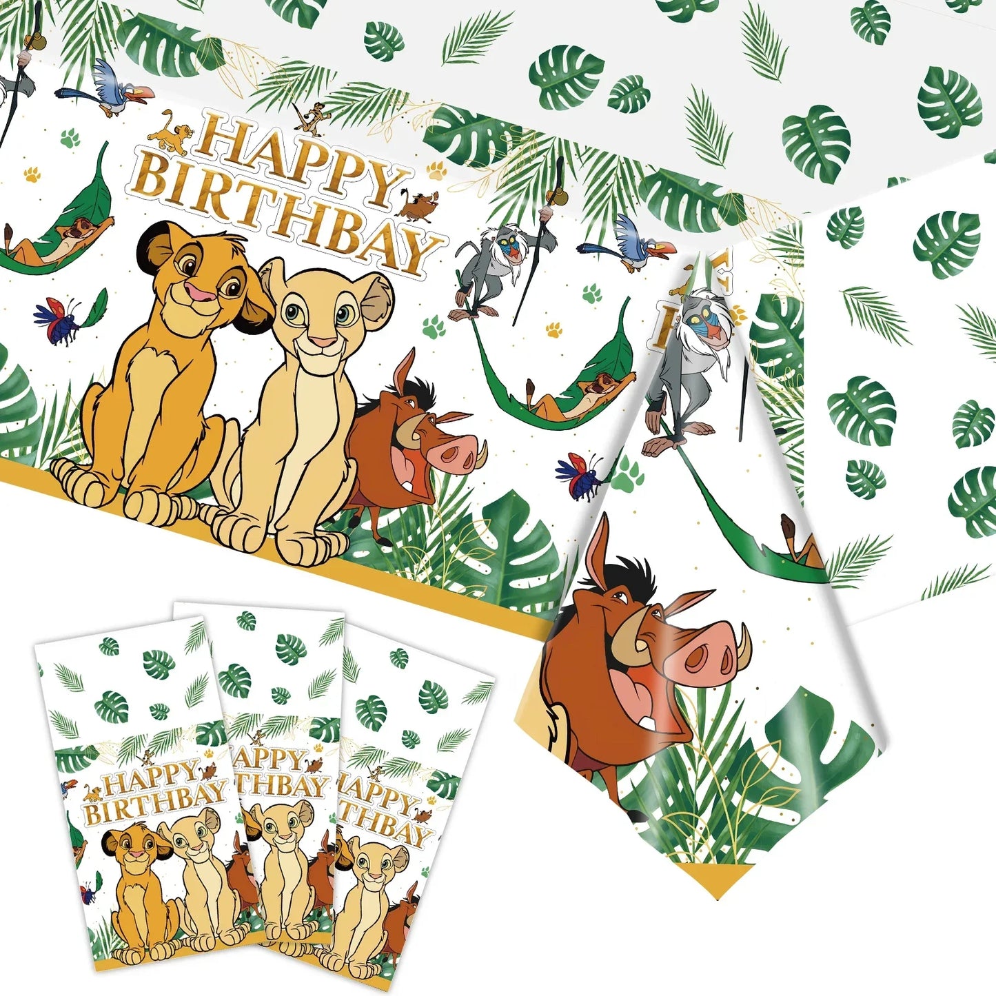 Disney Lion King Simba Birthday Party Decorations Disposable Tableware Tablecloth Fork Knife Spoon Cup Plate for Kid Baby Shower