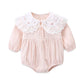 Infant Baby Girls Jumpsuit+Hat Embroidery Lace Stitching Cotton Long Sleeve Toddler Baby Girl Romper Spring Autumn Baby Clothes