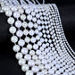 5yards/roll Imitation Pearl Chain White 3-12mm Round Beads Chain for Home Wedding Clothing Decoration Jewelry Making Accessories