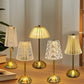 Crystal Led Table Lamp Rechargeable Book Light Night Light for Reading Bedside Bedroom Atmosphere Retro Hotel Bar Decor Dimmable